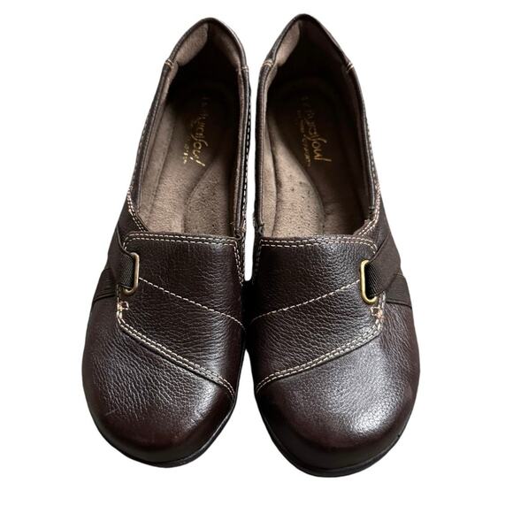 Natural Soul Womens llena Loafer Brown Leather Slip On Size 6M Non Slip - Picture 4 of 11